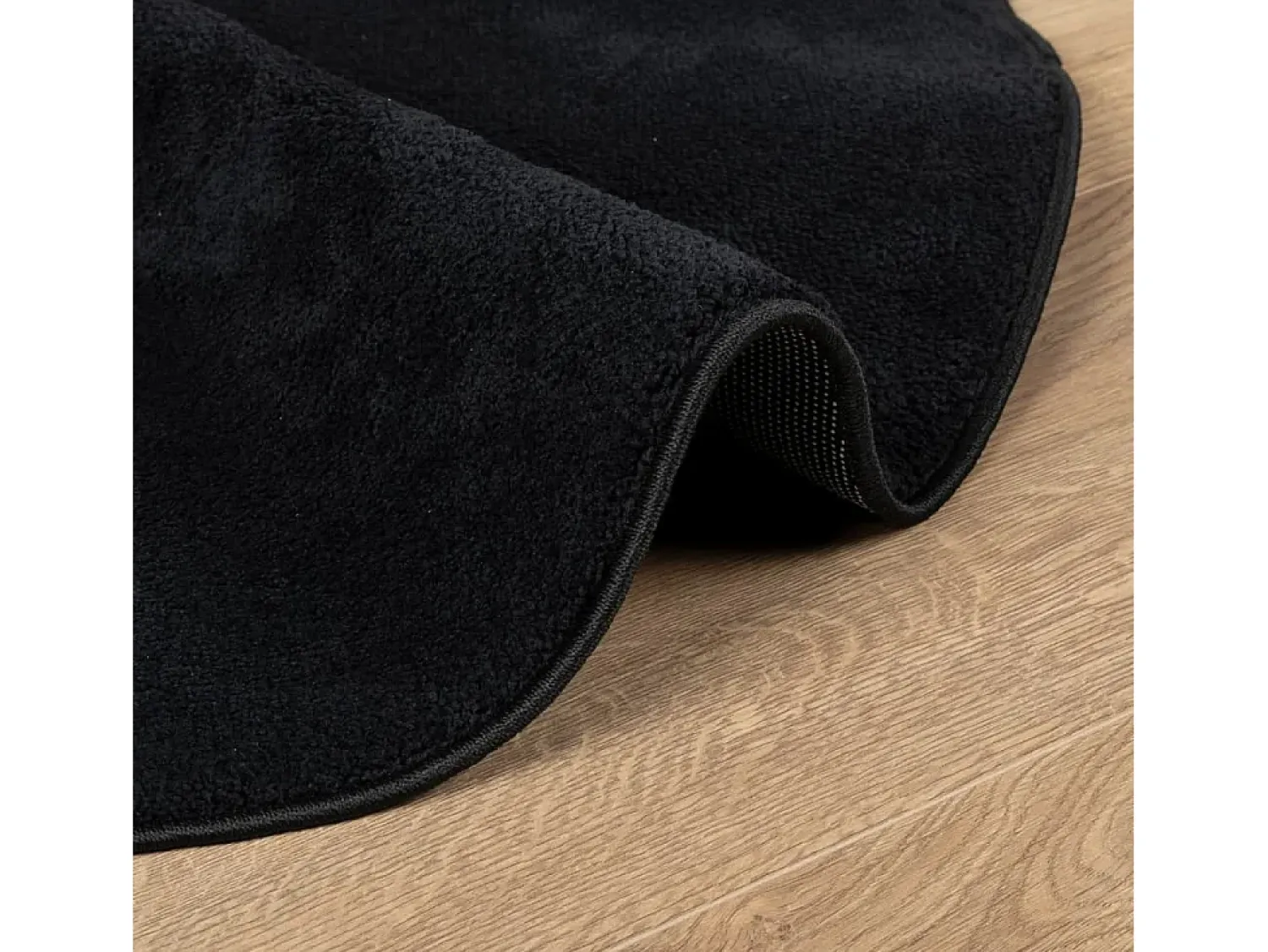 Clicnbuy Alfombra Redonda^Alfombra de pelo corto OVIEDO Ø 200 cm Negro