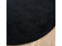 Clicnbuy Alfombra Redonda^Alfombra de pelo corto OVIEDO Ø 200 cm Negro