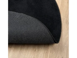 Clicnbuy Alfombra Redonda^Alfombra de pelo corto OVIEDO Ø 200 cm Negro