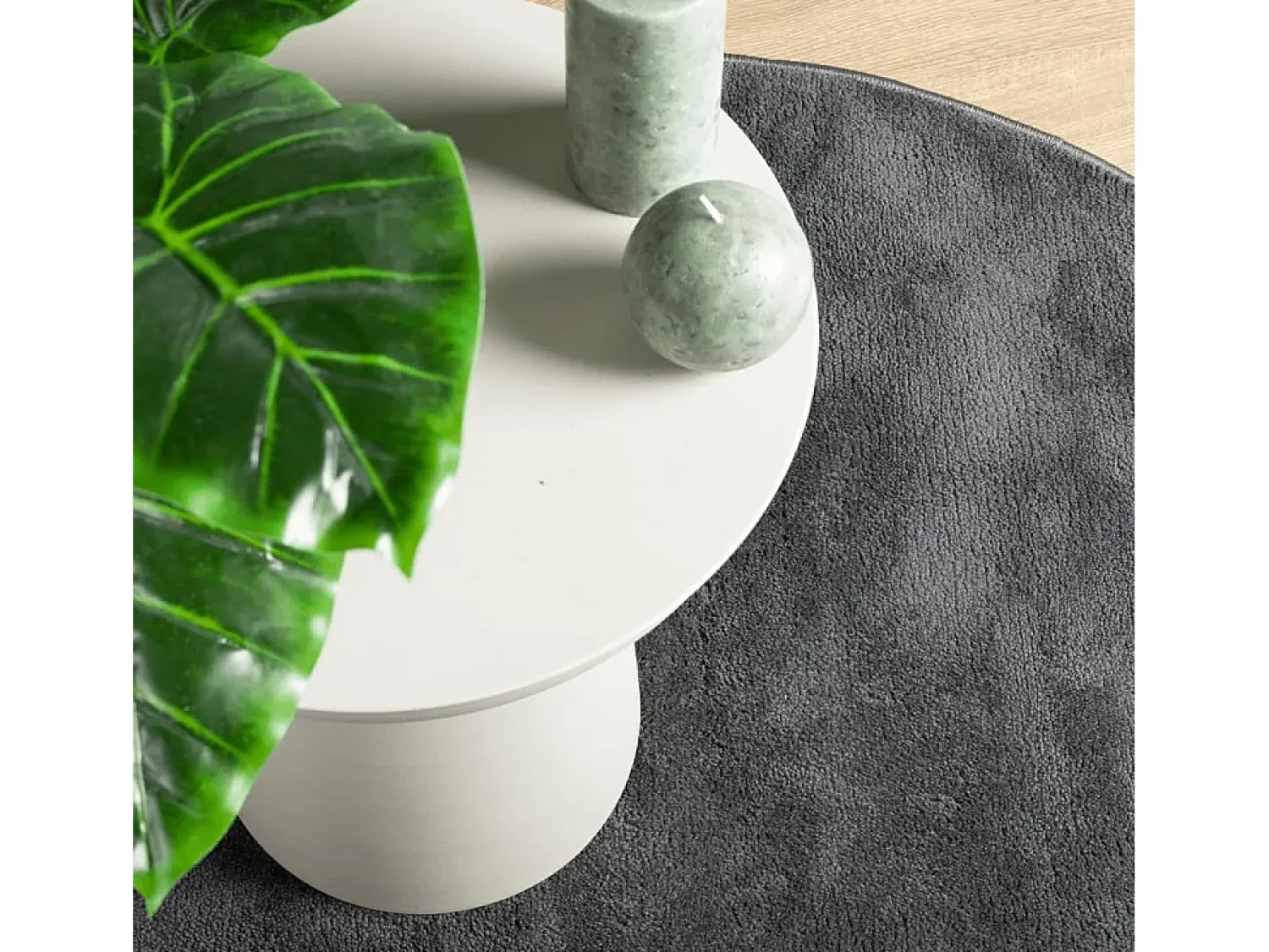 Discount Clicnbuy Alfombra de pelo corto OVIEDO Ø 200 cm Gris antracita