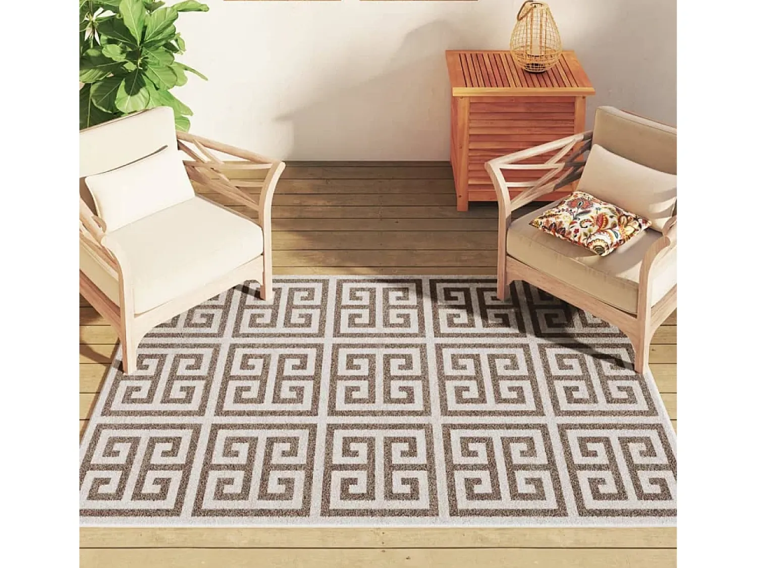 Sale Alfombra de pelo corto para interior y exterior, 120 x 180 cm, antideslizante. Marru00f3n