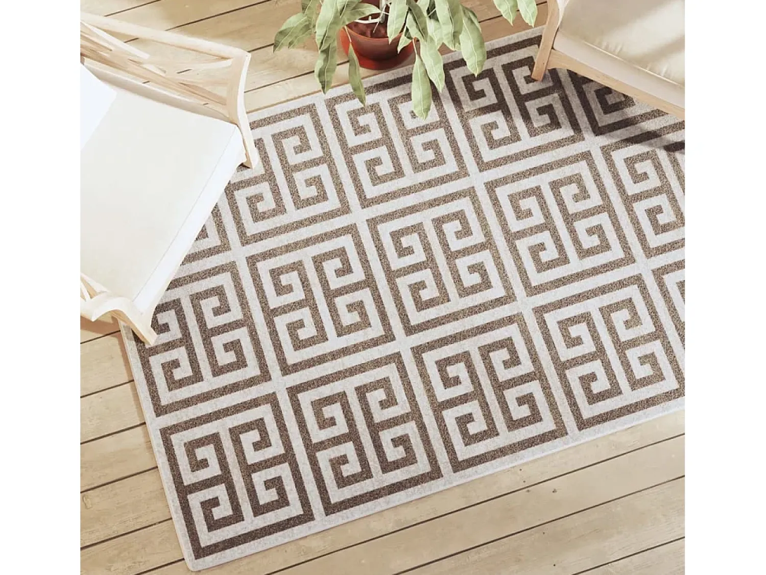Sale Alfombra de pelo corto para interior y exterior, 120 x 180 cm, antideslizante. Marru00f3n