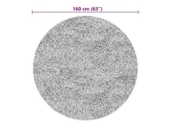 Alfombra de pelo corto suave lavable HUARTE gris Ø 160 cm