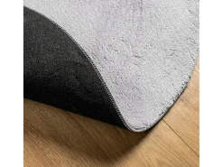 Alfombra de pelo corto suave lavable HUARTE gris Ø 160 cm