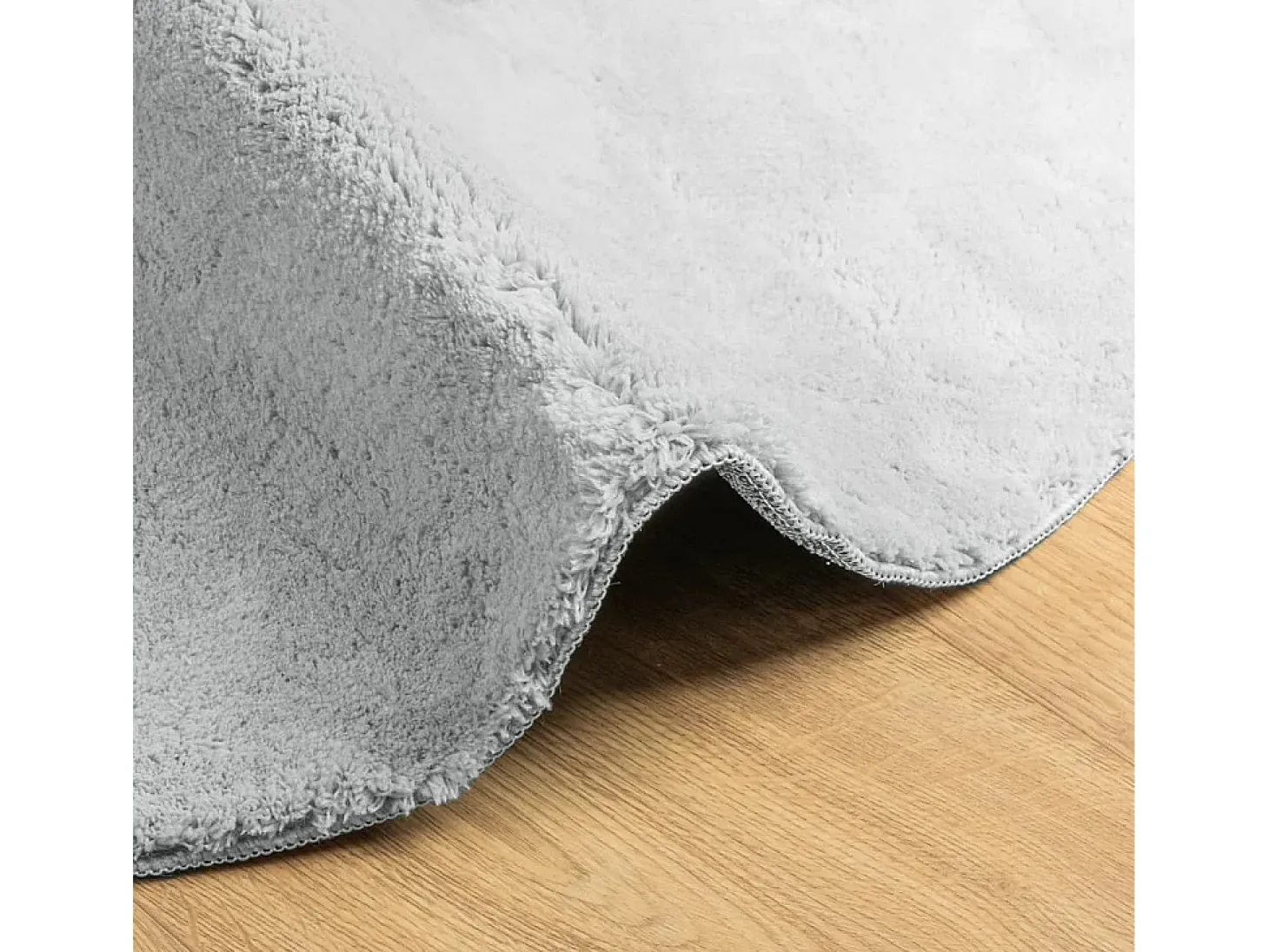 Alfombra de pelo corto suave lavable HUARTE gris Ø 160 cm