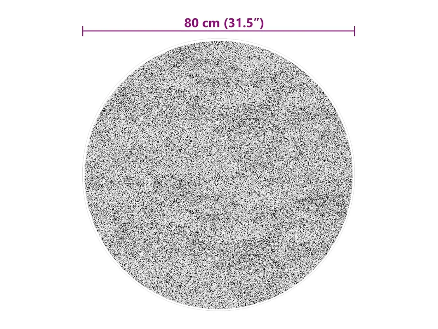 Clicnbuy Alfombra Redonda^Alfombra de pelo corto suave lavable HUARTE Ø 80 cm Crema