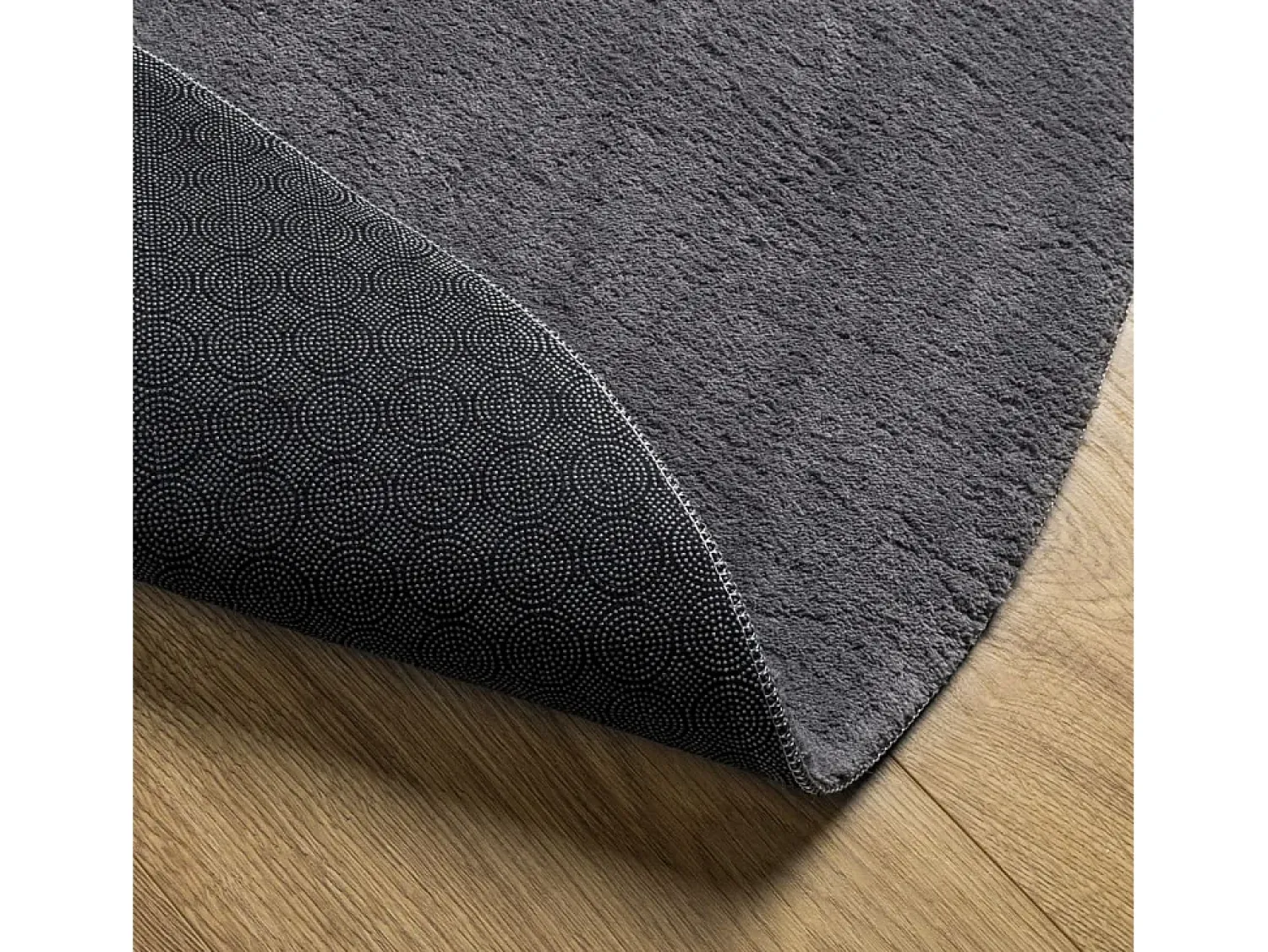 Clicnbuy Alfombra Redonda^Alfombra de pelo corto suave y lavable Ø 160 cm Gris antracita
