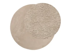 Online Clicnbuy Alfombra de pelo corto suave lavable HUARTE arena Ø 120 cm Marru00f3n