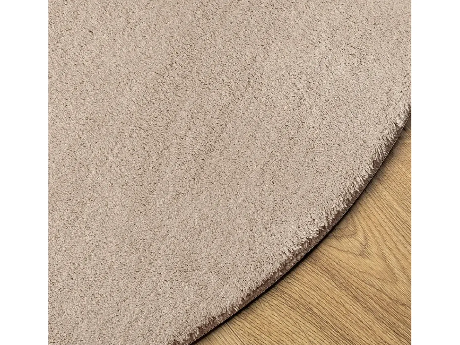 Online Clicnbuy Alfombra de pelo corto suave lavable HUARTE arena Ø 120 cm Marru00f3n