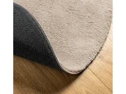 Online Clicnbuy Alfombra de pelo corto suave lavable HUARTE arena Ø 120 cm Marru00f3n