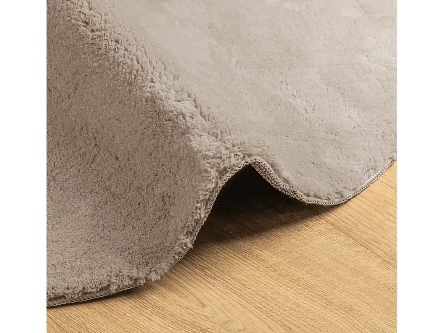 Online Clicnbuy Alfombra de pelo corto suave lavable HUARTE arena Ø 120 cm Marru00f3n