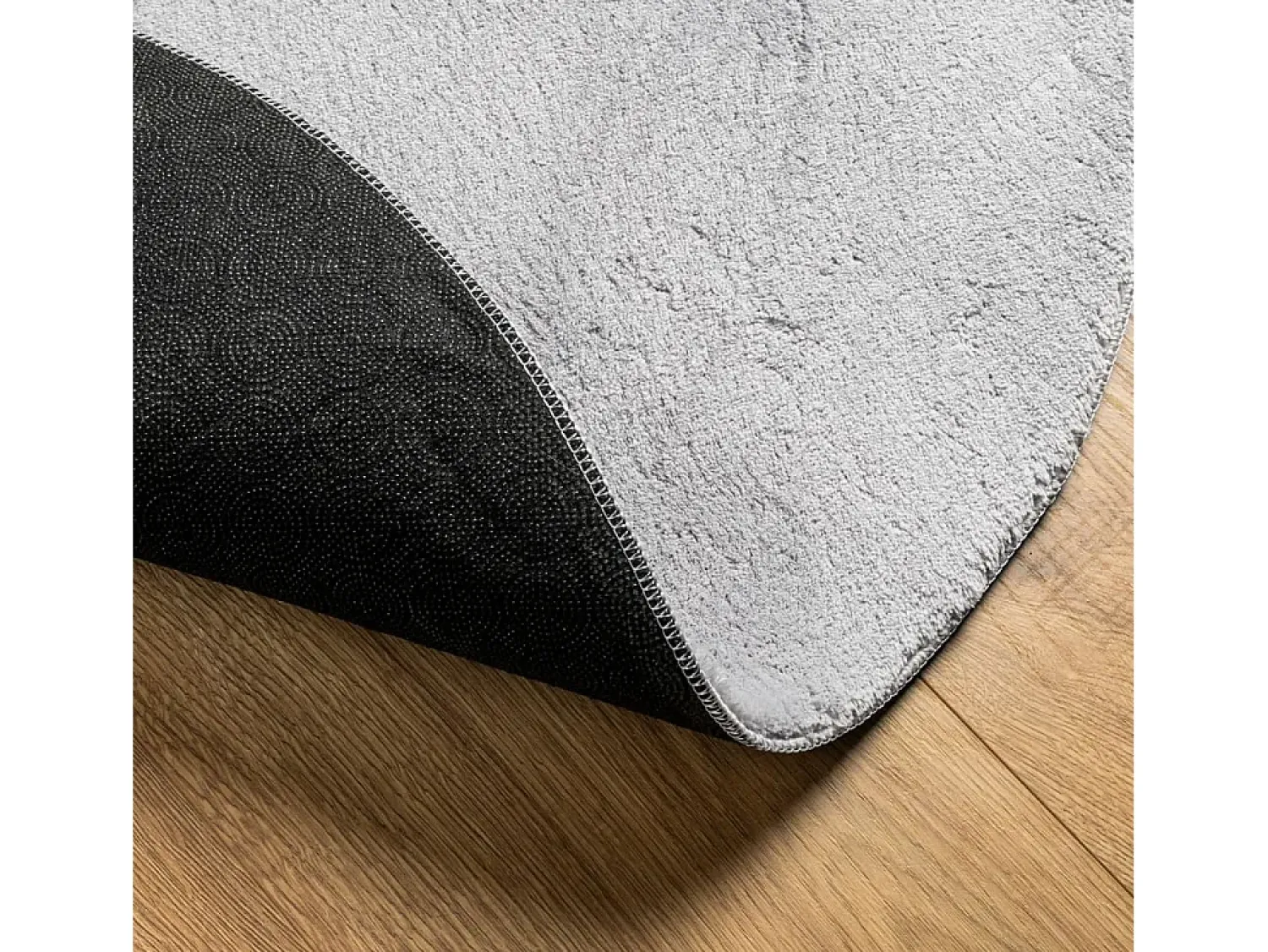 Sale Alfombra de pelo corto suave lavable HUARTE Ø 160 cm ES31348 Gris
