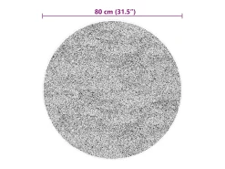 New Clicnbuy Alfombra de pelo corto suave lavable HUARTE Ø 80 cm Beige