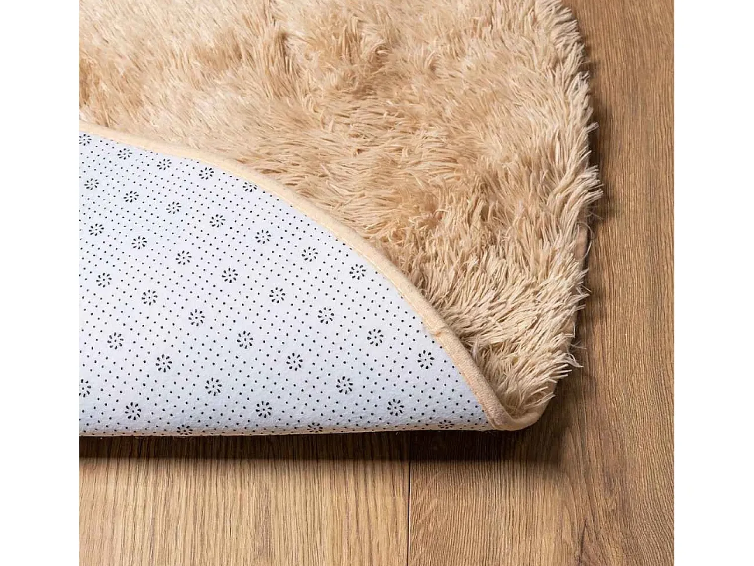Hot Alfombra de pelo largo NAVARRA 160x160 cm poliéster Beige