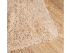 Hot Alfombra de pelo largo NAVARRA 160x160 cm poliéster Beige