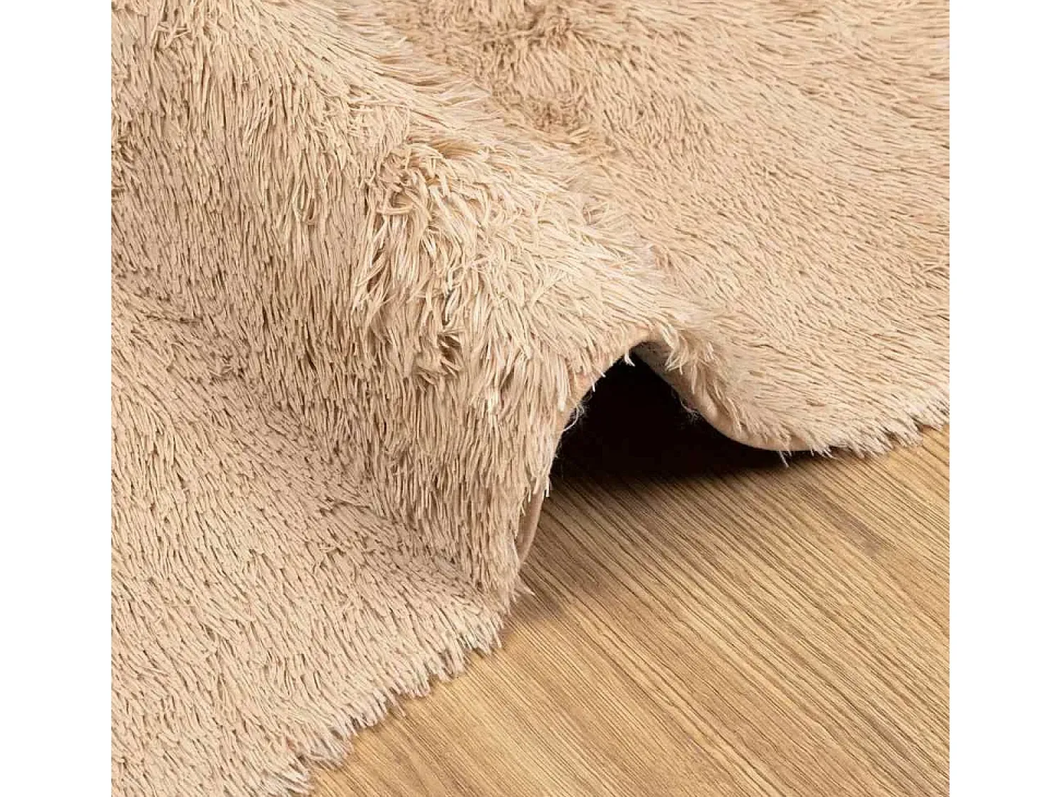 Hot Alfombra de pelo largo NAVARRA 160x160 cm poliéster Beige