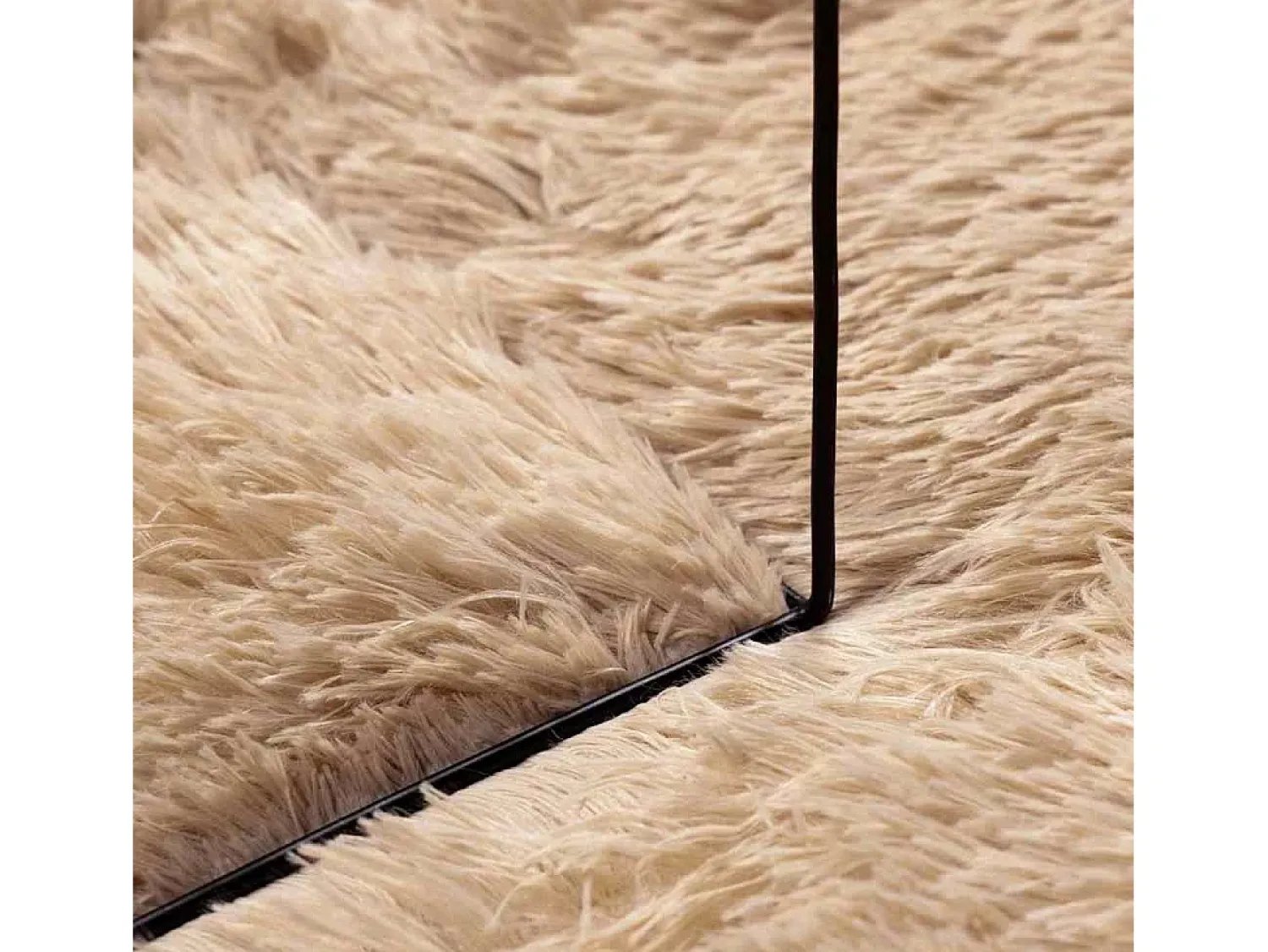 Hot Alfombra de pelo largo NAVARRA 160x160 cm poliéster Beige