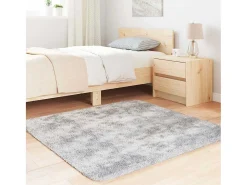 Alfombra De Cocina|Alfombra Redonda^Alfombra de pelo largo plata NAVARRA 120x120 cm Gris