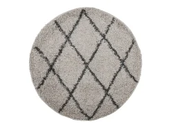 Alfombra de pelo largo moderna beige y antracita Ø 120 cm