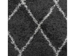 Alfombra de pelo largo moderna negro y crema Ø 280 cm