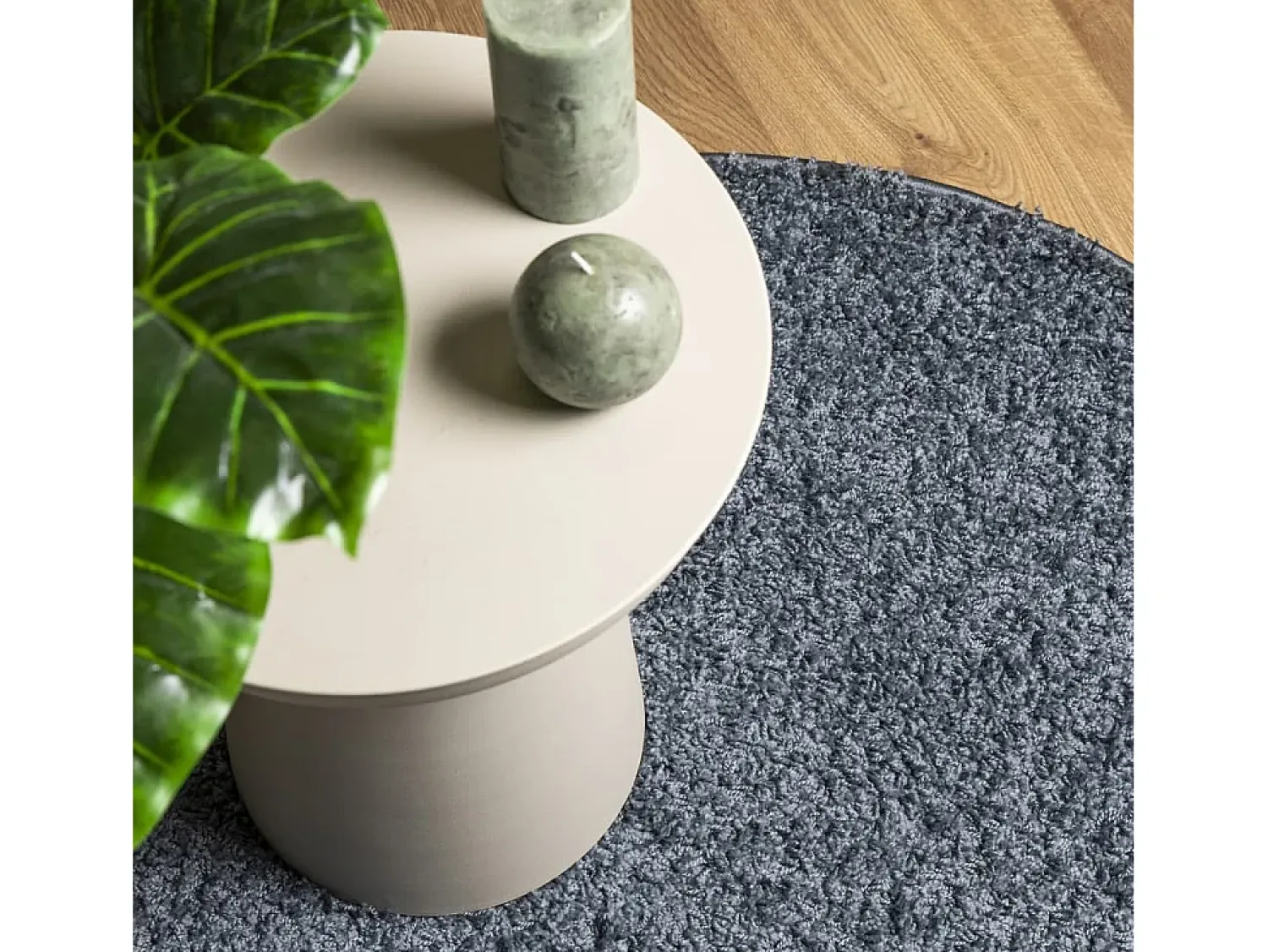 Clicnbuy Alfombra Redonda^Alfombra de pelo largo moderna Ø 200 cm Azul