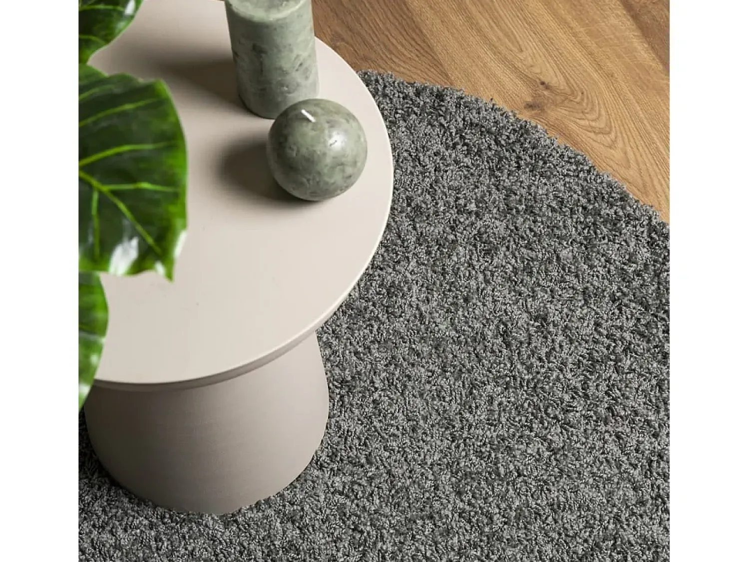 Clicnbuy Alfombra Redonda^Alfombra de pelo largo moderna Ø 120 cm Verde