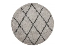 Clearance Clicnbuy Alfombra de pelo largo moderna beige y antracita Ø 100 cm Multicolor