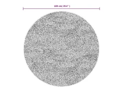 Alfombra de pelo largo moderna crema y negro Ø 100 cm