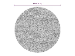 Alfombra de pelo largo moderna negro y crema Ø 80 cm