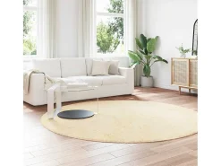 Alfombra De Cocina|Alfombra Redonda^Alfombra de pelo largo NAVARRA color crema 240x240 cm poliéster Blanco