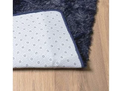 Alfombra De Cocina|Alfombra Redonda^Alfombra de pelo largo NAVARRA marino 120x120 cm Azul