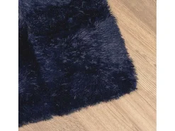 Alfombra De Cocina|Alfombra Redonda^Alfombra de pelo largo NAVARRA marino 120x120 cm Azul