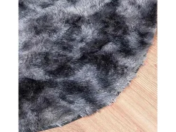 Alfombra De Cocina|Alfombra Redonda^Alfombra de pelo largo NAVARRA oscuro 120x120 cm Gris