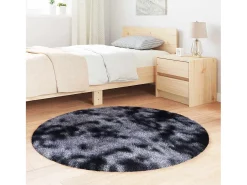 Alfombra De Cocina|Alfombra Redonda^Alfombra de pelo largo NAVARRA oscuro 120x120 cm Gris
