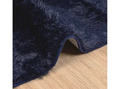 Alfombra De Cocina|Alfombra Redonda^Alfombra de pelo largo NAVARRA marino 160x160 cm Azul