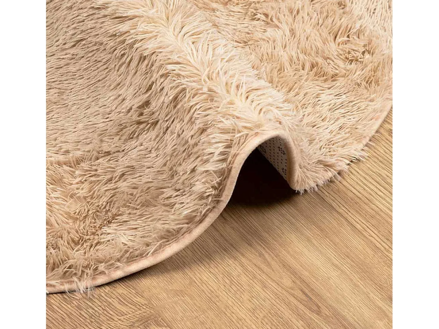 Alfombra De Cocina|Alfombra Redonda^Alfombra de pelo largo NAVARRA 100x100 cm poliéster Beige