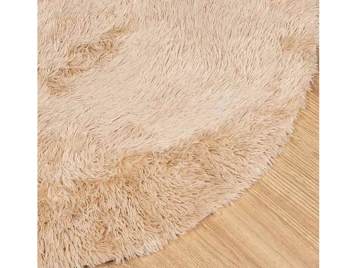 Alfombra De Cocina|Alfombra Redonda^Alfombra de pelo largo NAVARRA 100x100 cm poliéster Beige