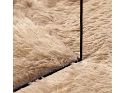 Alfombra De Cocina|Alfombra Redonda^Alfombra de pelo largo NAVARRA 100x100 cm poliéster Beige