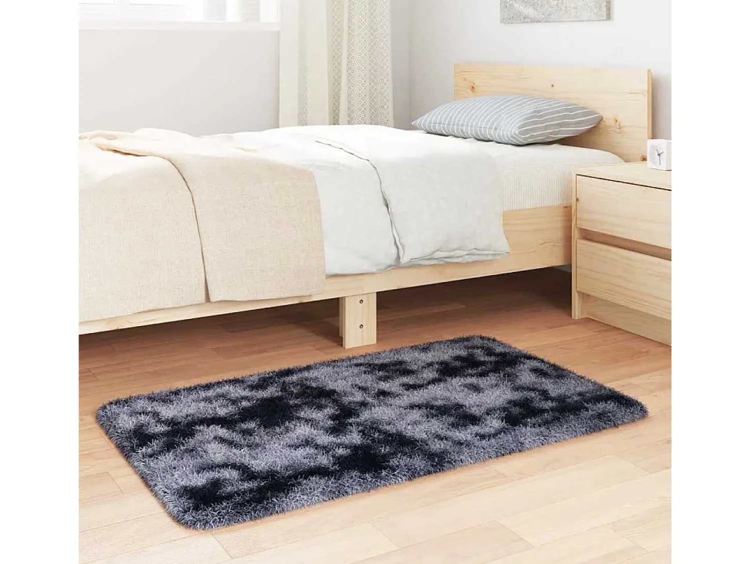 Alfombra de pelo largo NAVARRA oscuro 60x100 cm Gris