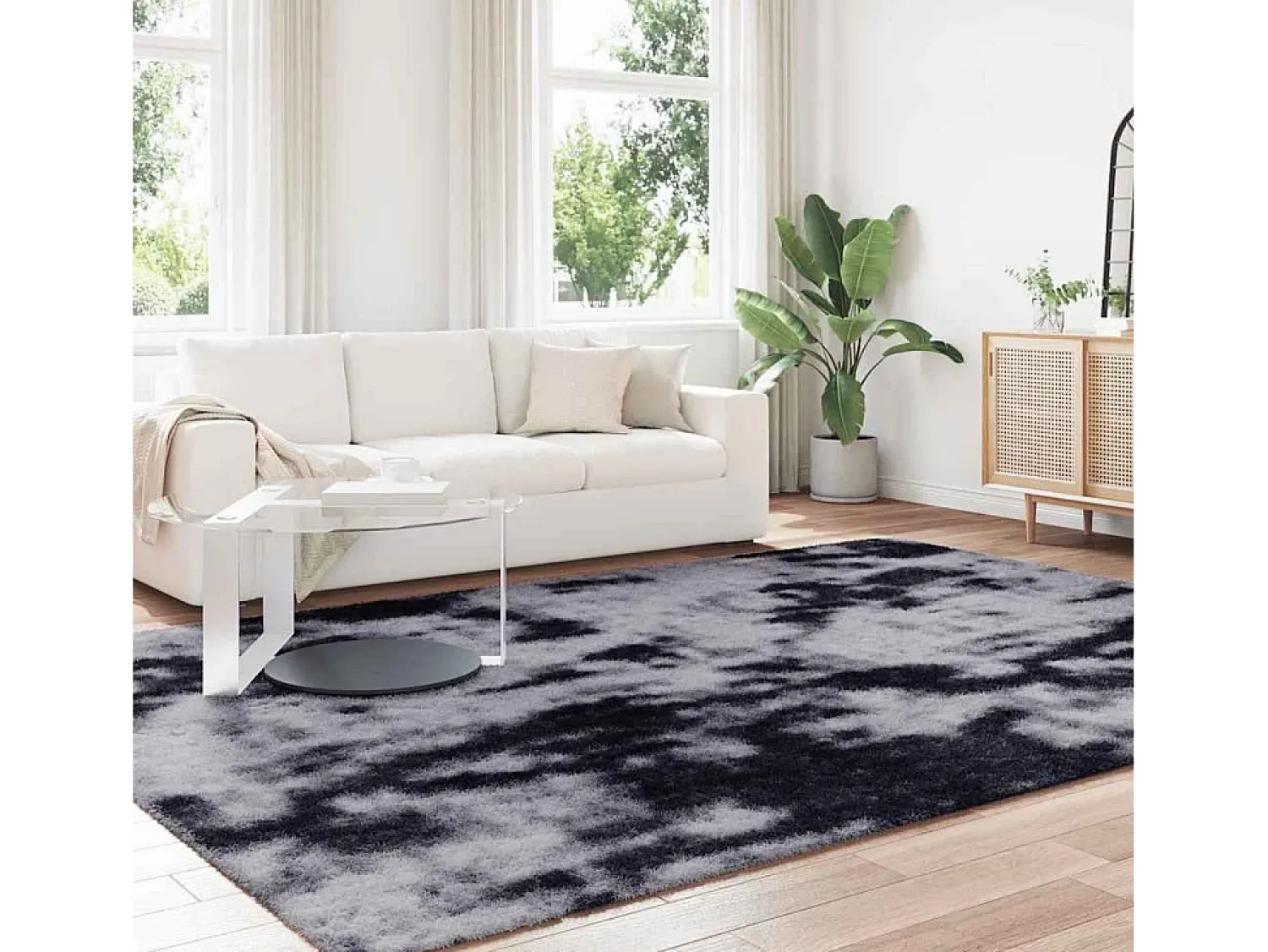 New Alfombra de pelo largo NAVARRA oscuro 240x340 cm Gris