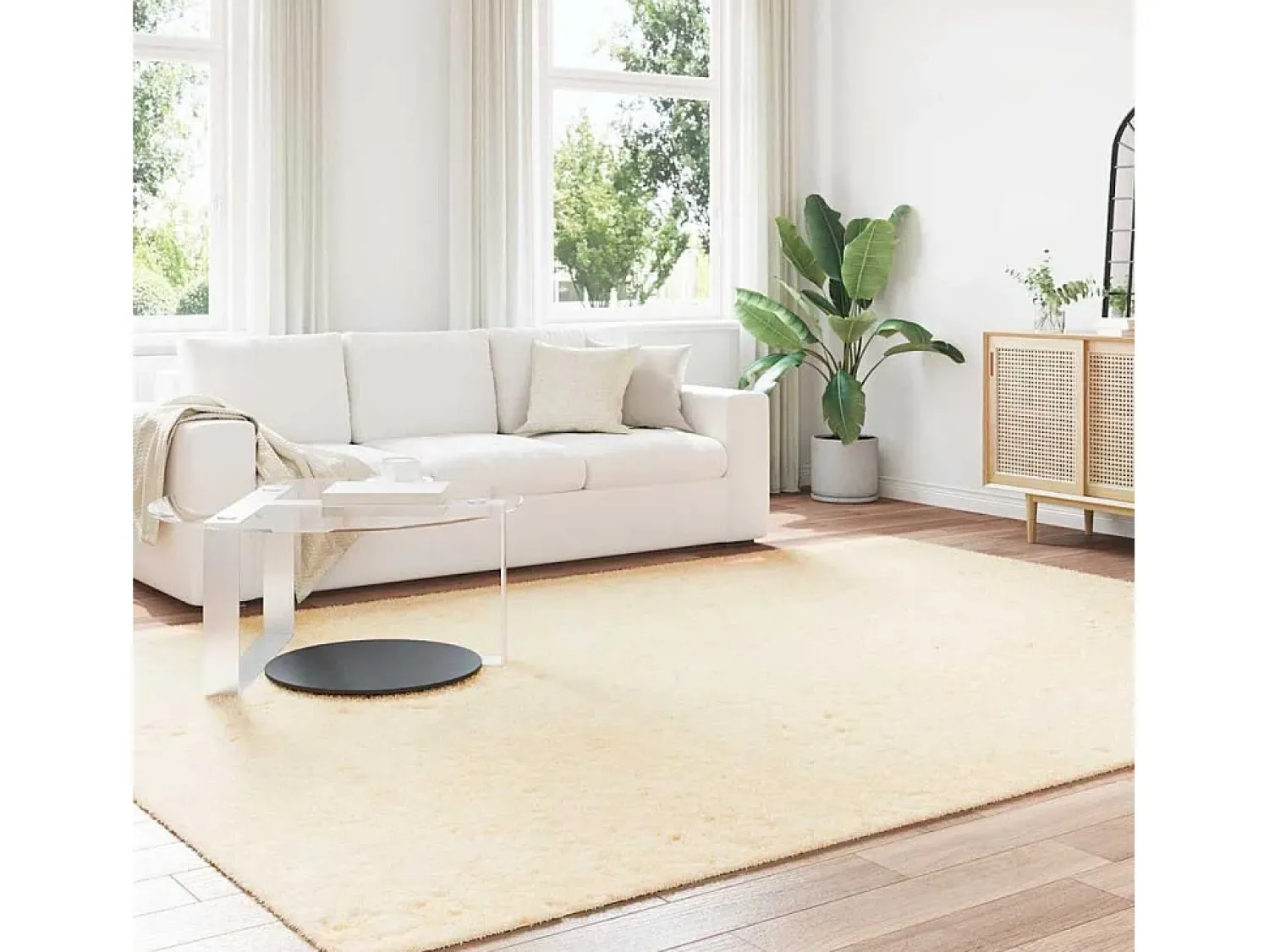 Best Alfombra de pelo largo NAVARRA color crema 240x340 cm poliéster Blanco