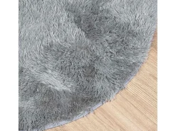 Alfombra De Cocina|Alfombra Redonda^Alfombra de pelo largo NAVARRA claro 100x100 cm Gris