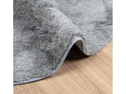 Alfombra De Cocina|Alfombra Redonda^Alfombra de pelo largo NAVARRA claro 100x100 cm Gris