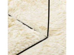 Outlet Alfombra de pelo largo NAVARRA color crema 160x160 cm poliéster Blanco