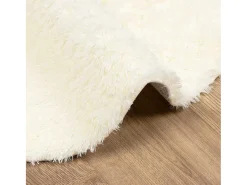 Outlet Alfombra de pelo largo NAVARRA color crema 160x160 cm poliéster Blanco