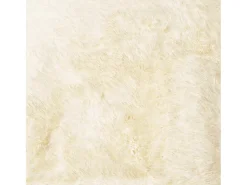 Outlet Alfombra de pelo largo NAVARRA color crema 160x160 cm poliéster Blanco