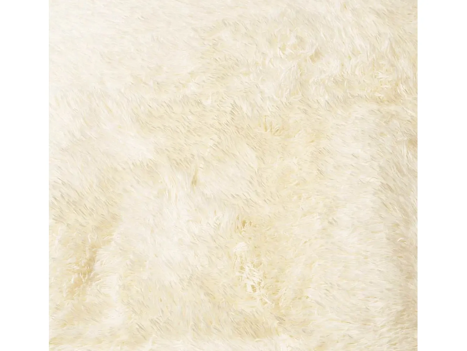 Outlet Alfombra de pelo largo NAVARRA color crema 160x160 cm poliéster Blanco