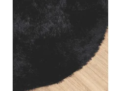 Hot Alfombra de pelo largo negra NAVARRA 160x160 cm poliéster Negro