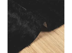 Alfombra De Cocina^Alfombra de pelo largo negra NAVARRA 200x290 cm Poliéster Negro