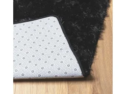 Sale Alfombra de pelo largo negra NAVARRA 120x120 cm poliéster Negro